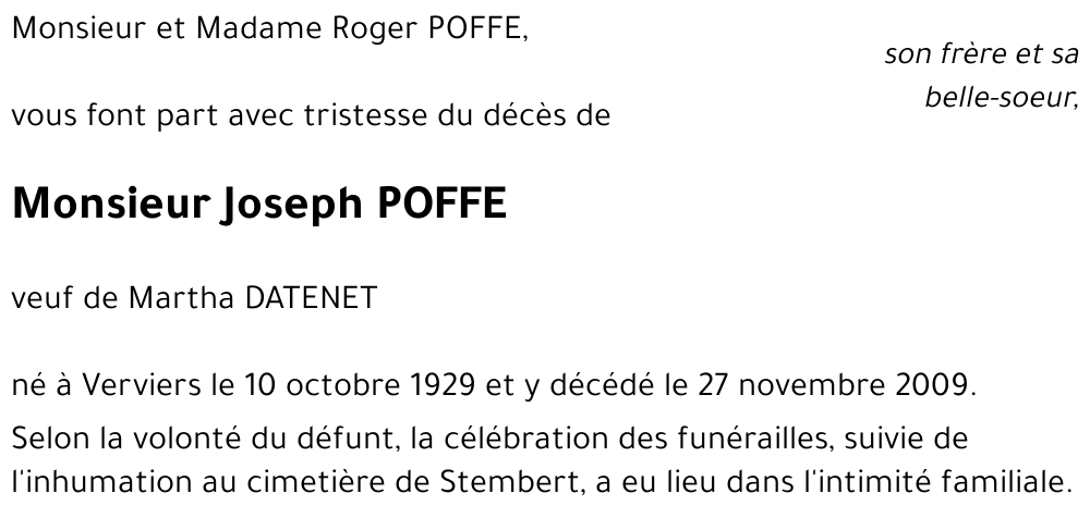 Joseph POFFE