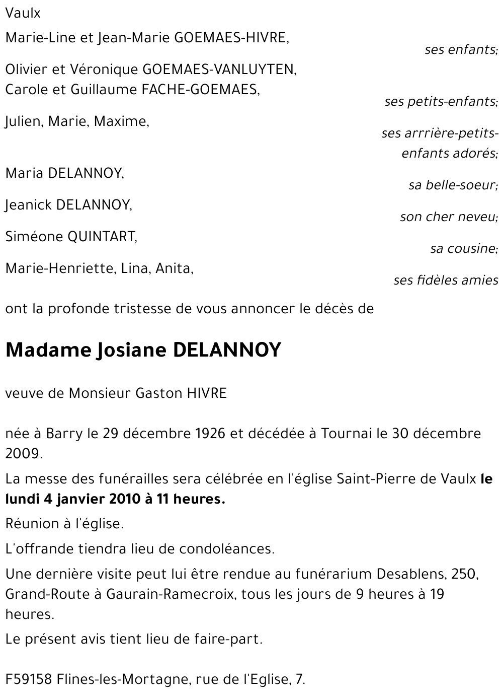 Josiane DELANNOY
