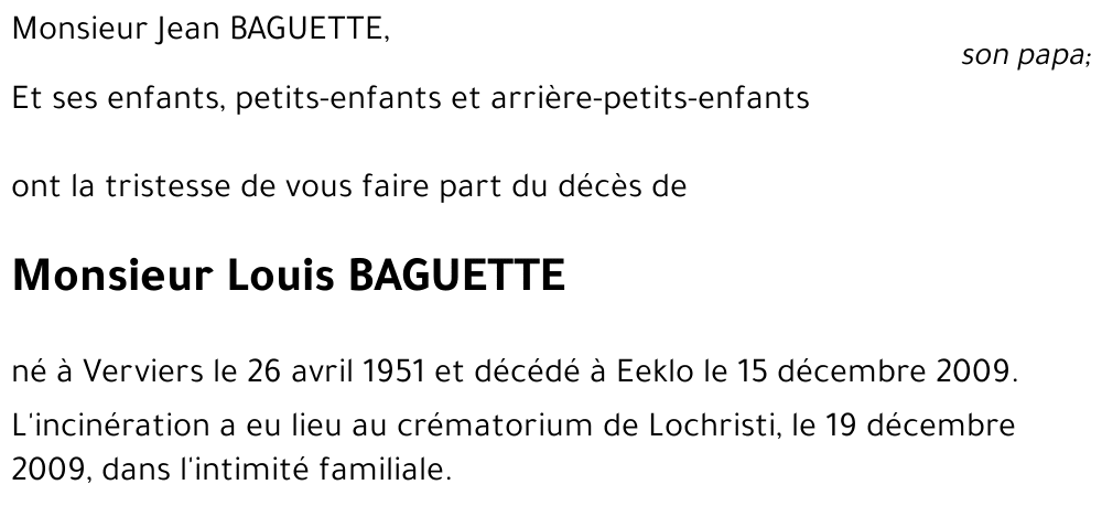 Louis BAGUETTE