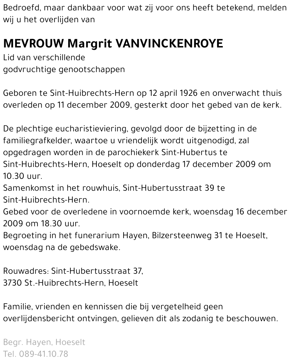 Margrit Vanvinckenroye