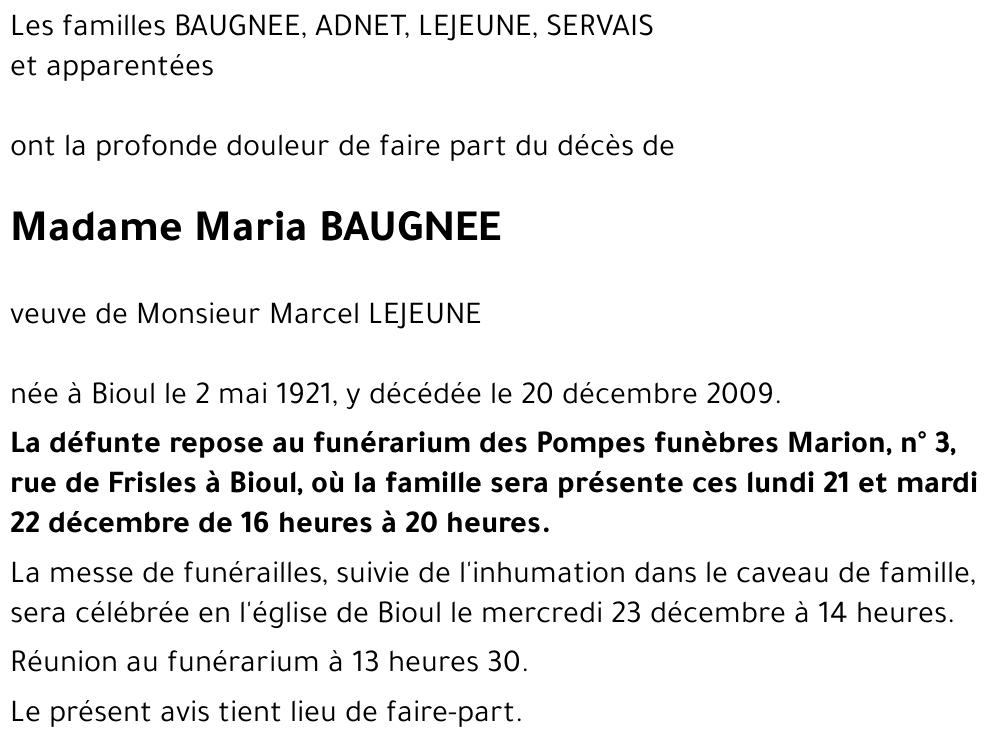 Maria BAUGNEE