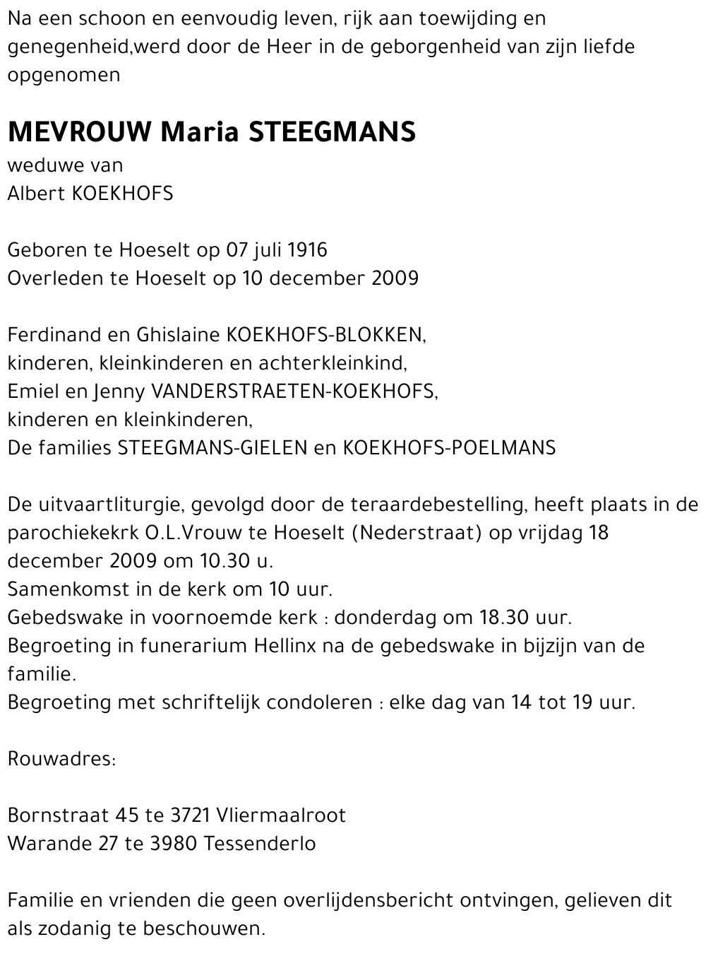 Maria Steegmans