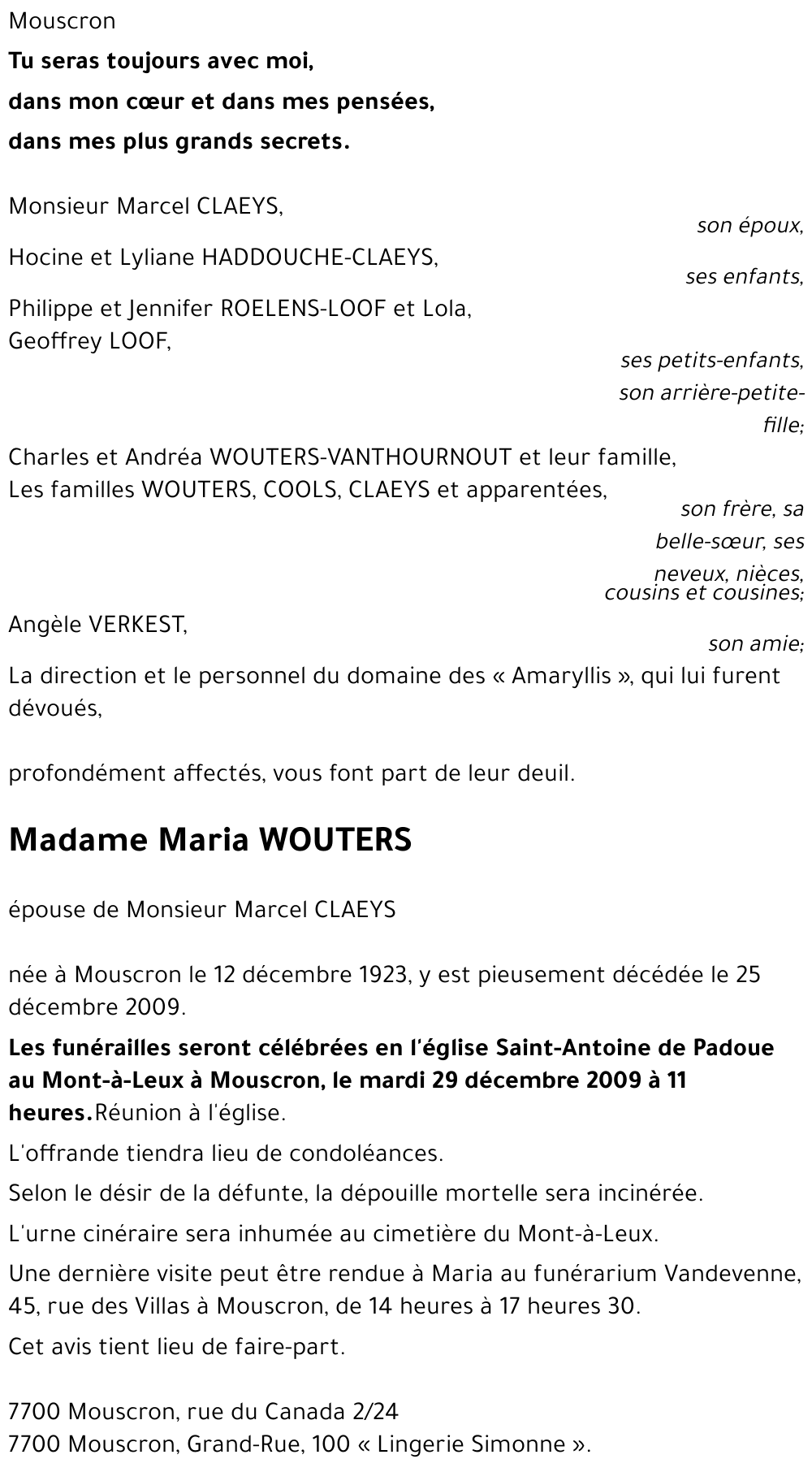 Maria WOUTERS
