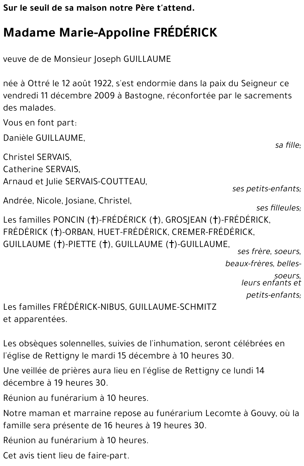 Marie-Appoline FREDERICK