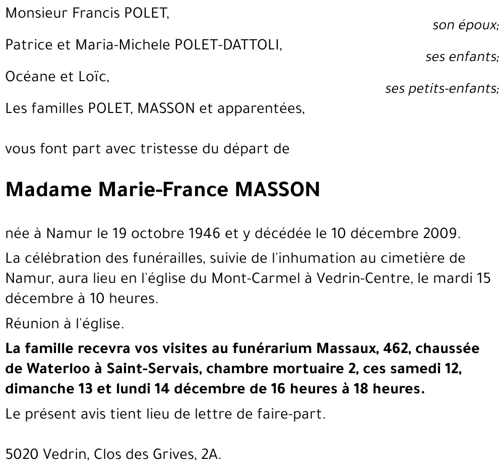 Marie-France MASSON