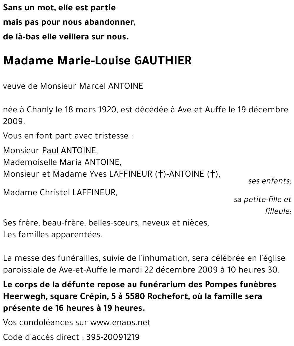 Marie-Louise GAUTHIER