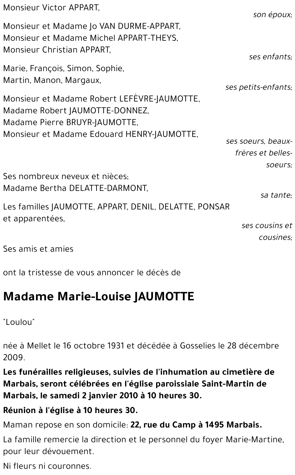 Marie-Louise JAUMOTTE