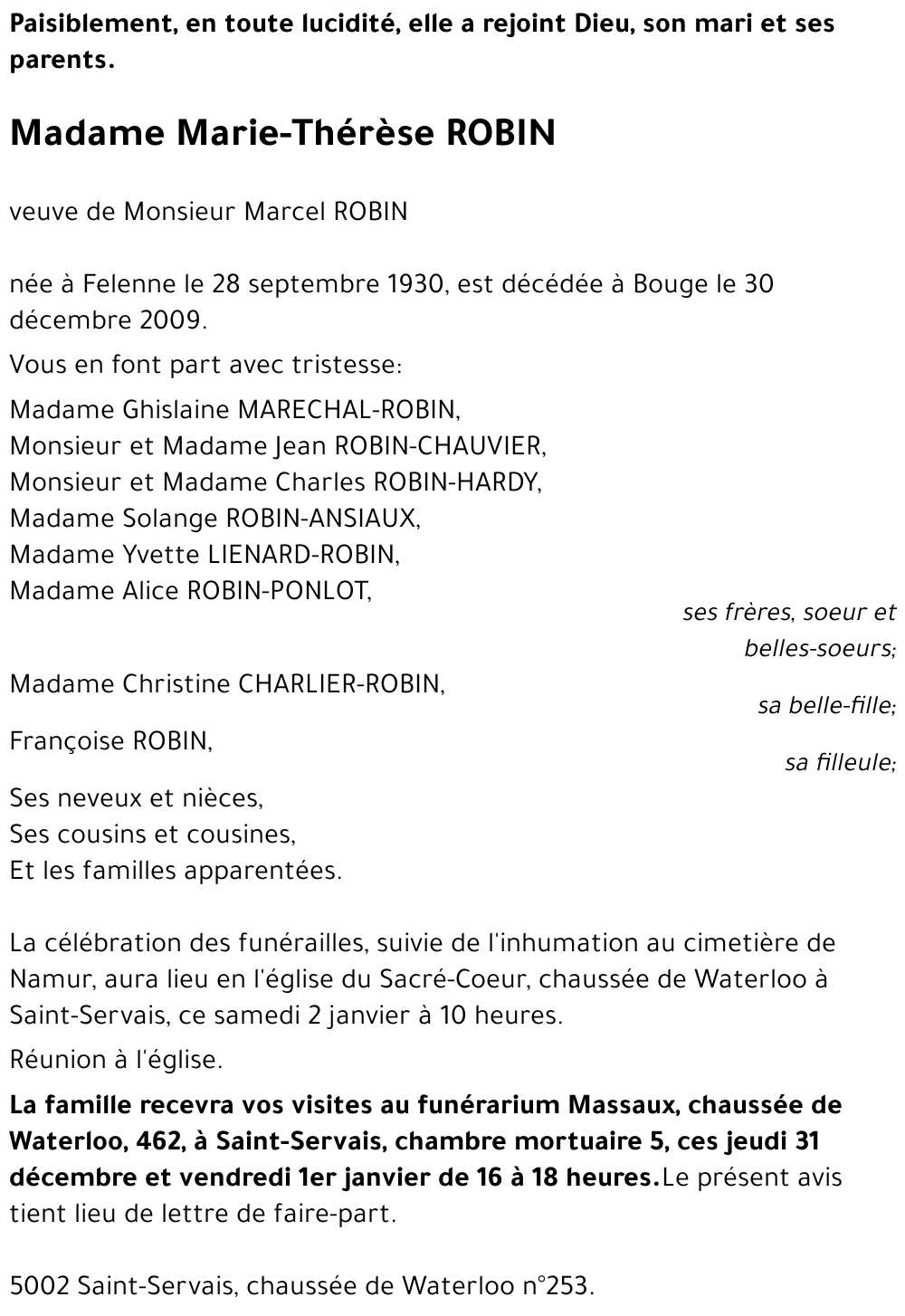 Marie-Thérèse ROBIN