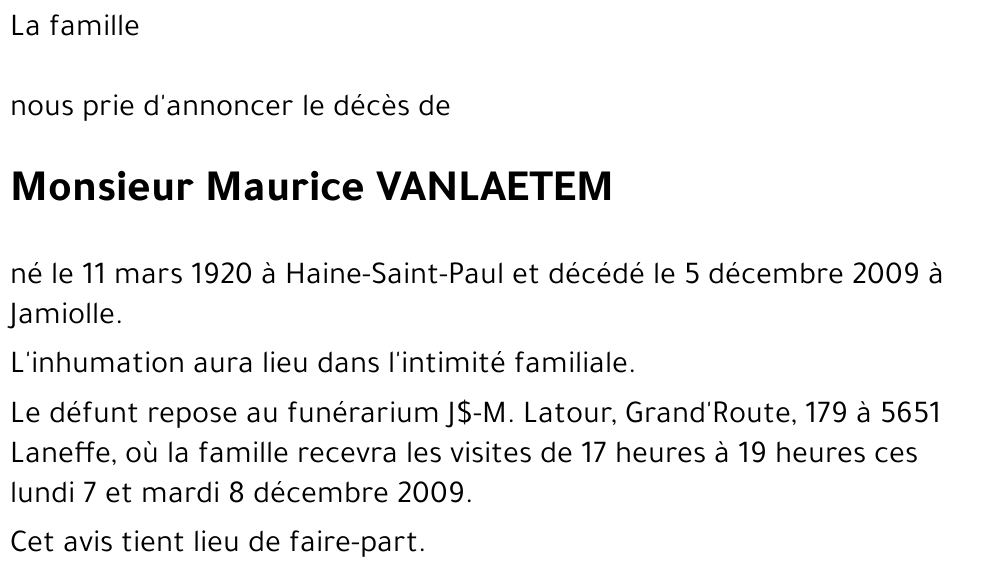 Maurice VANLAETEM