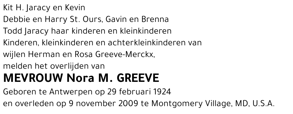 Nora Greeve