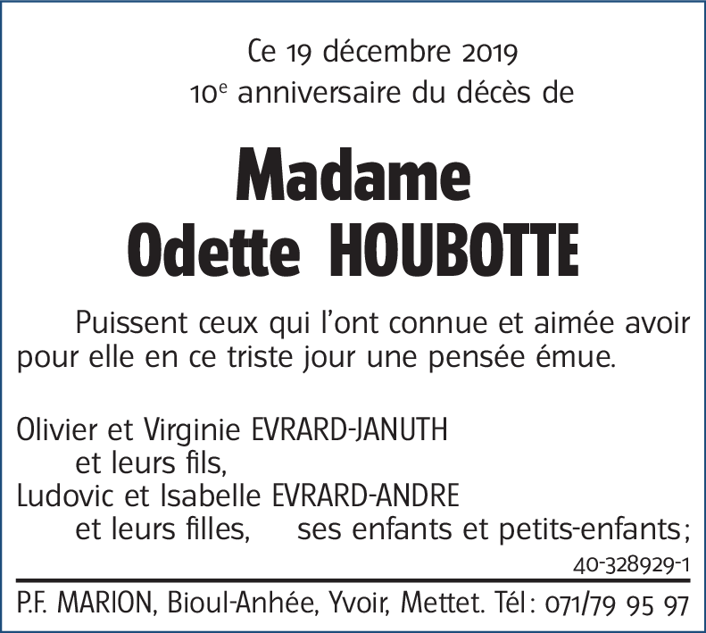 Odette HOUBOTTE