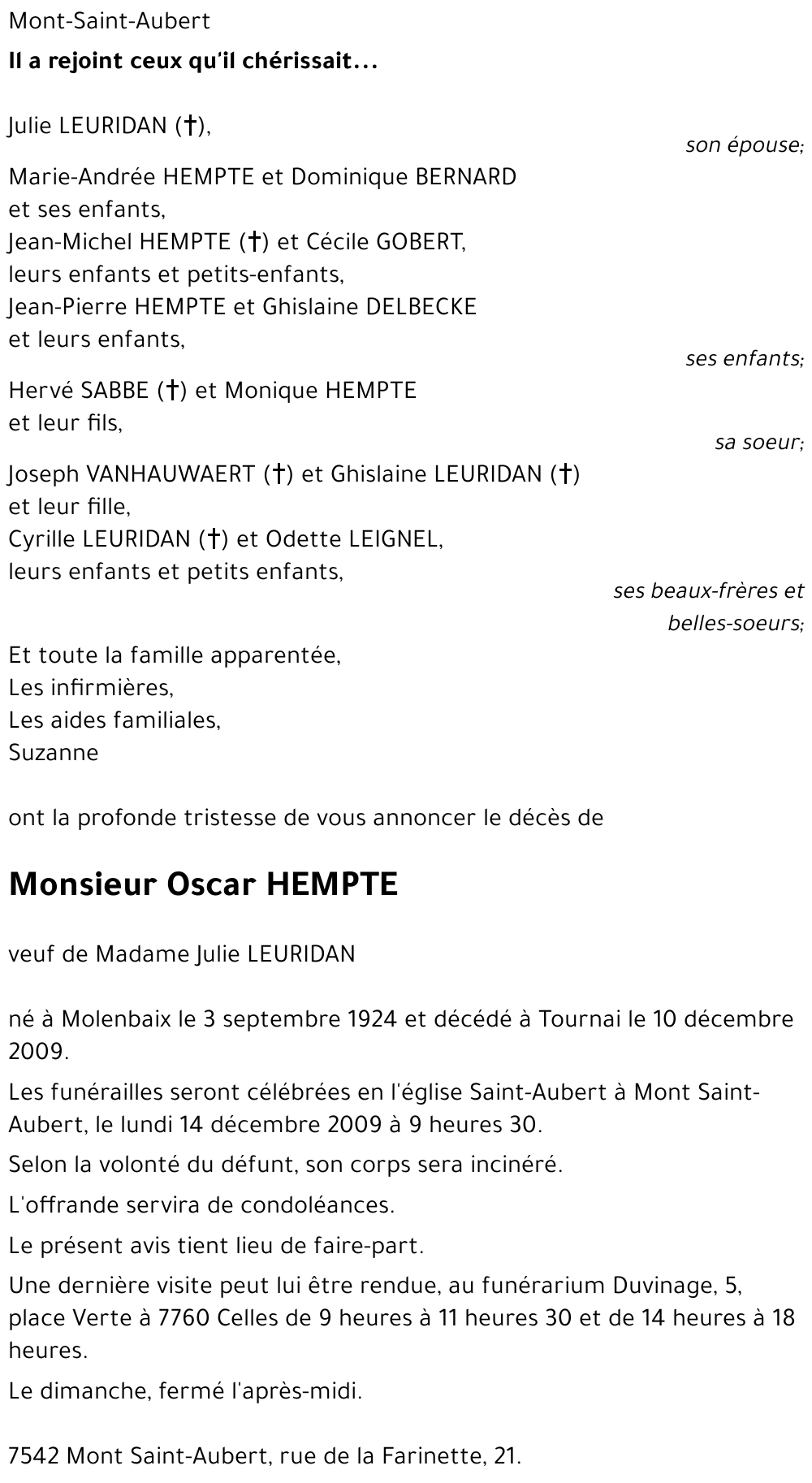 Oscar HEMPTE