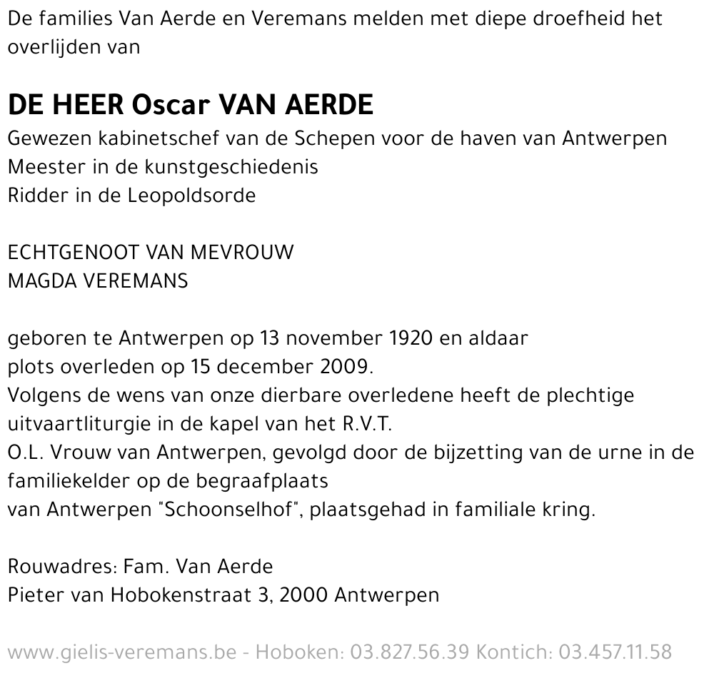 Oscar Van Aerde