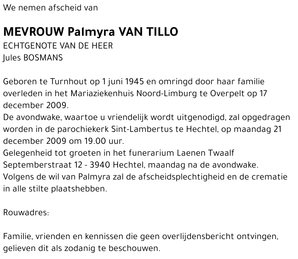 Palmyra Van Tillo