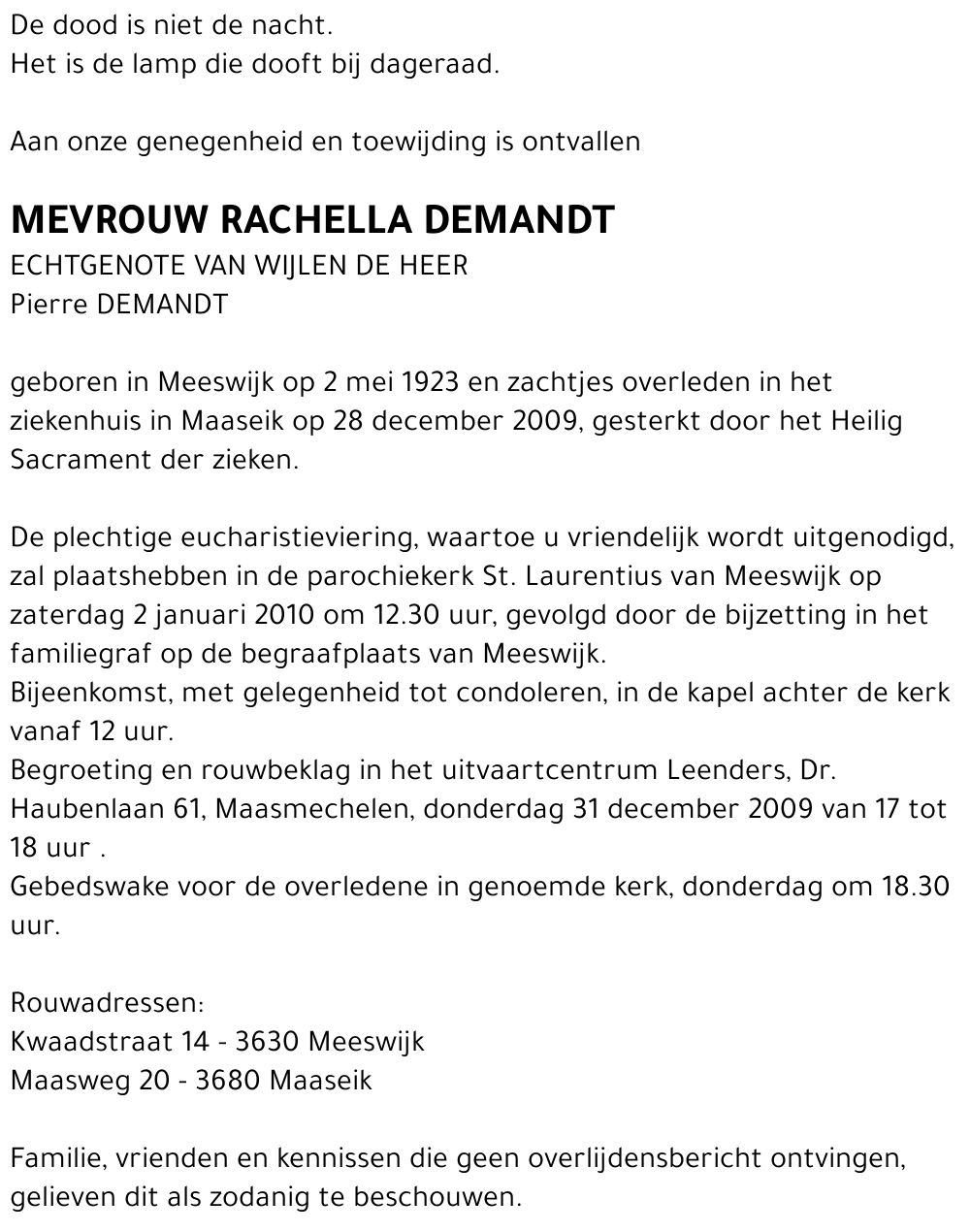 RACHELLA DEMANDT