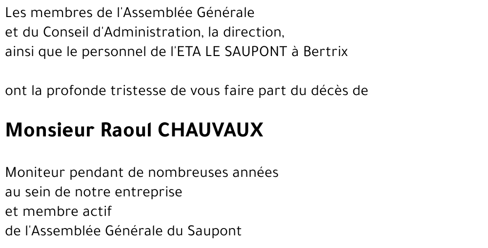 Raoul CHAUVAUX