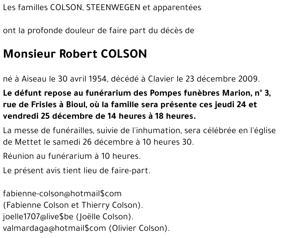 Robert COLSON