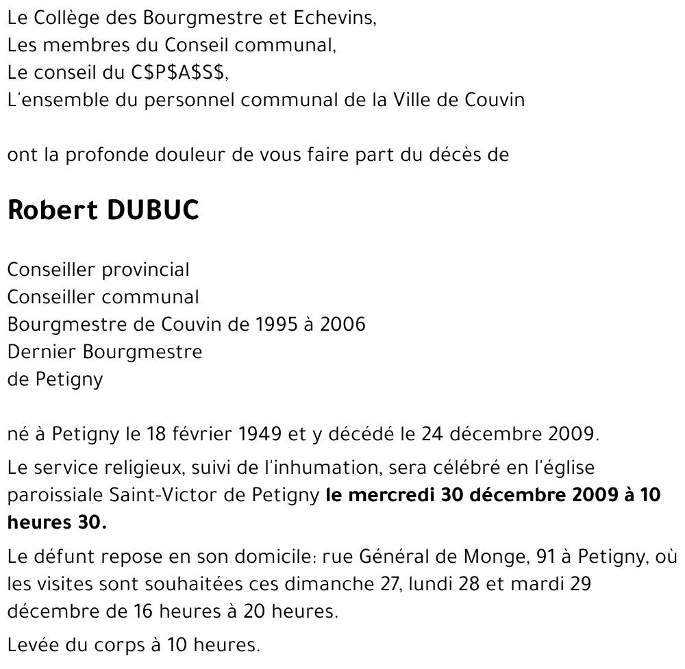 Robert DUBUC
