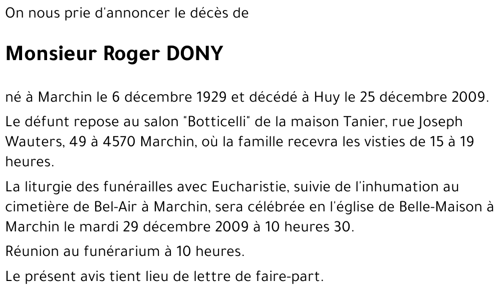 Roger DONY