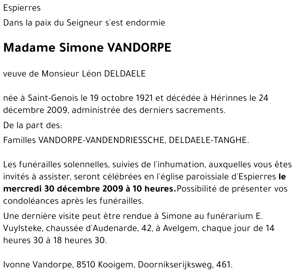 Simone VANDORPE