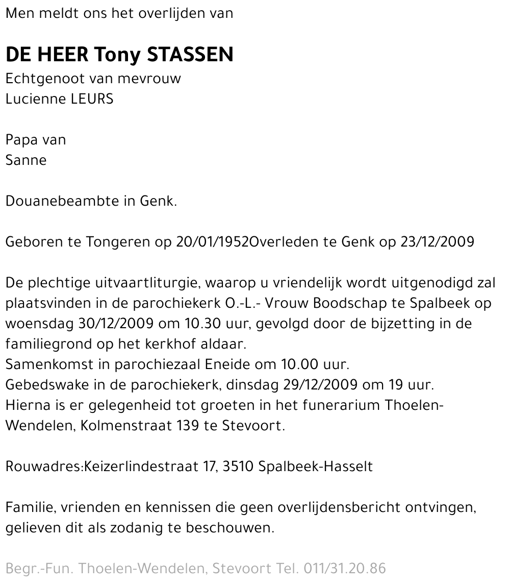 Tony Stassen