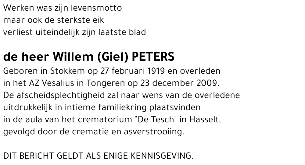 Willem (Giel) Peters
