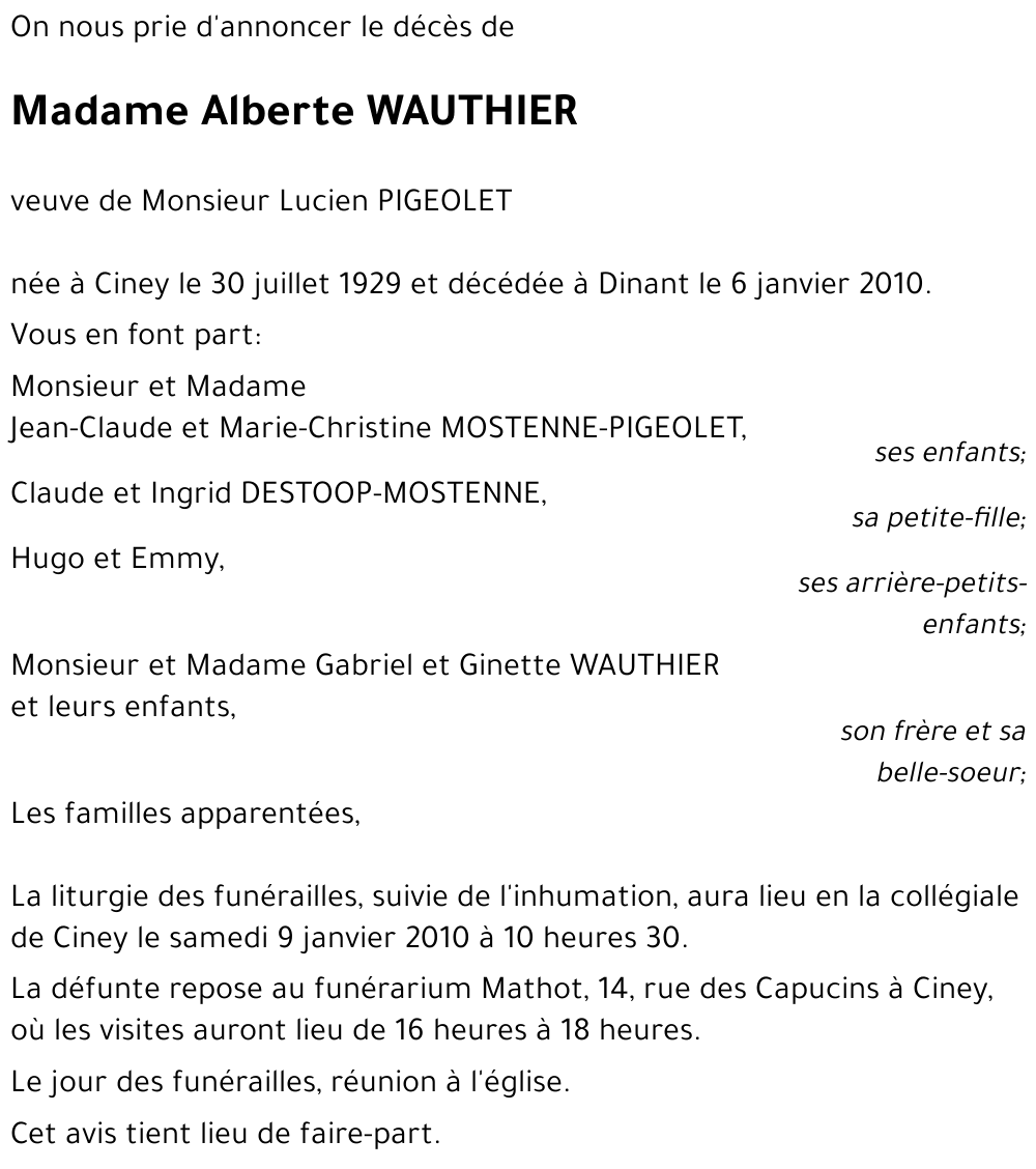 Alberte WAUTHIER