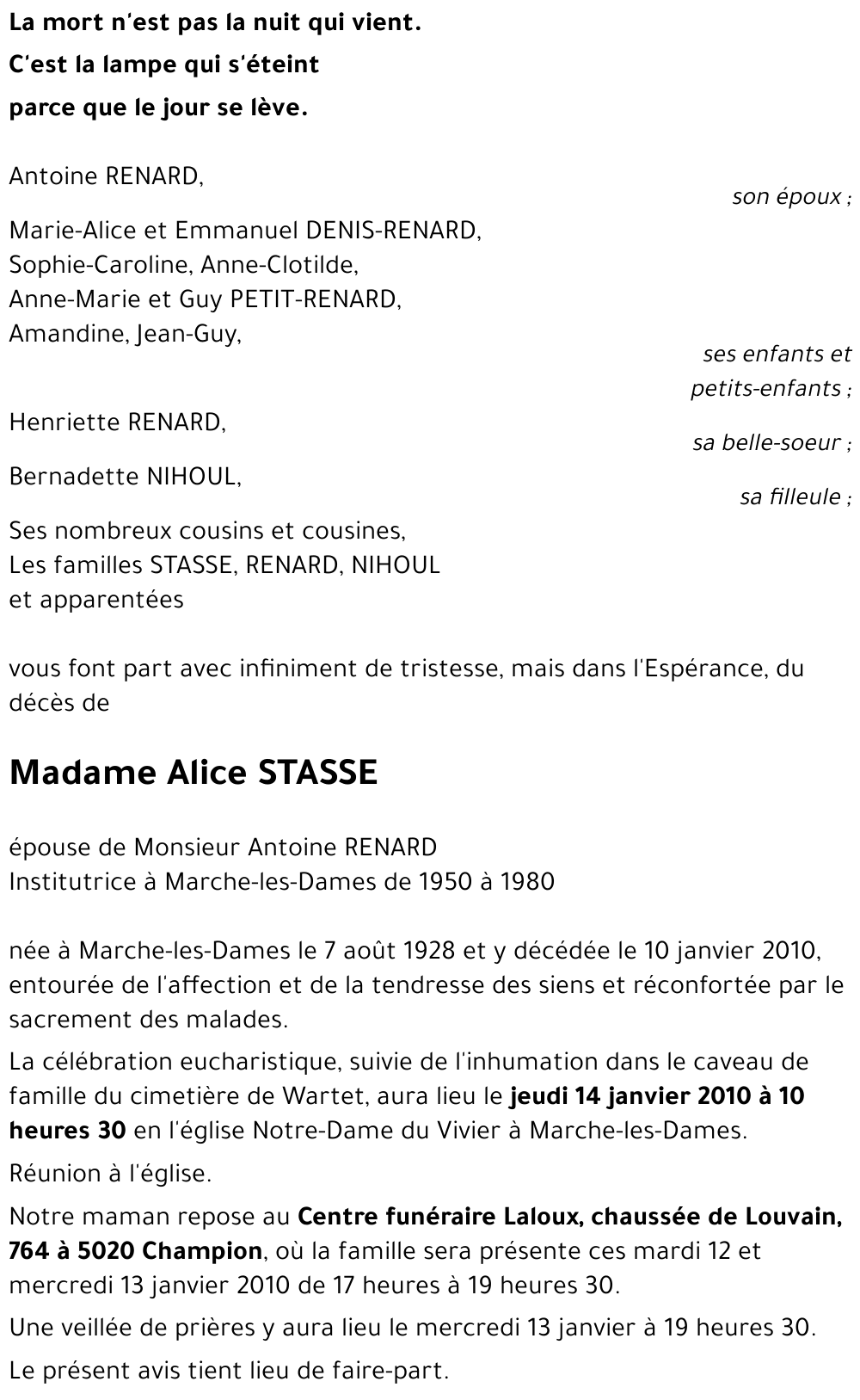 Alice STASSE