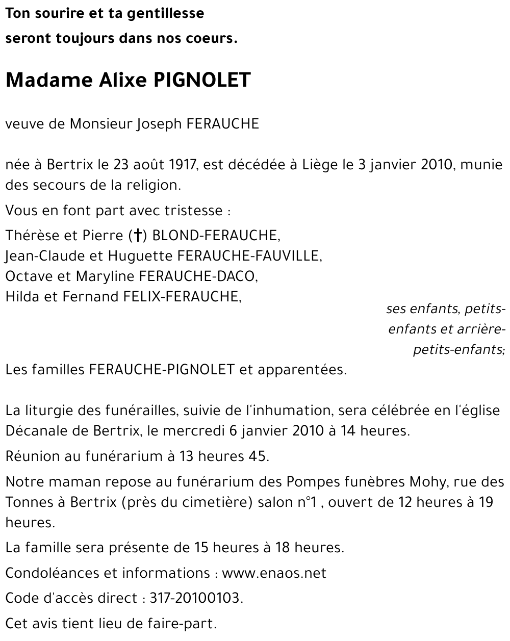 Alixe PIGNOLET