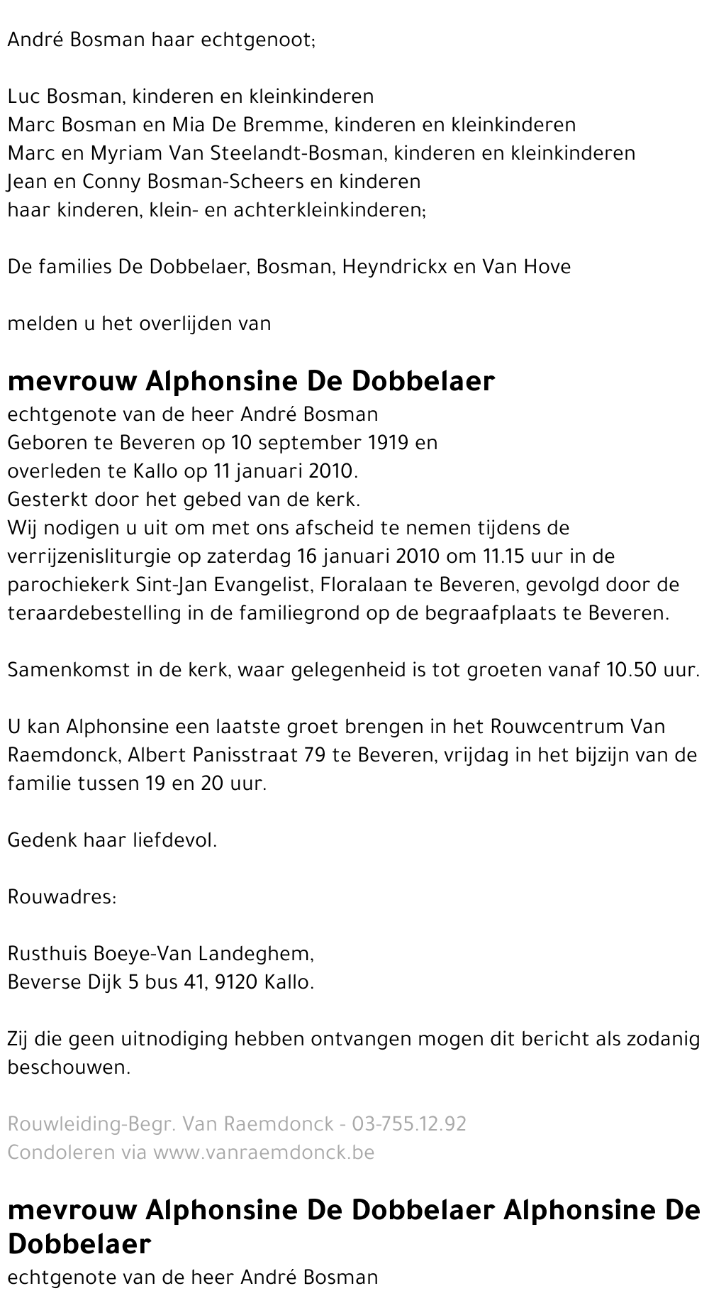 Alphonsine De Dobbelaer