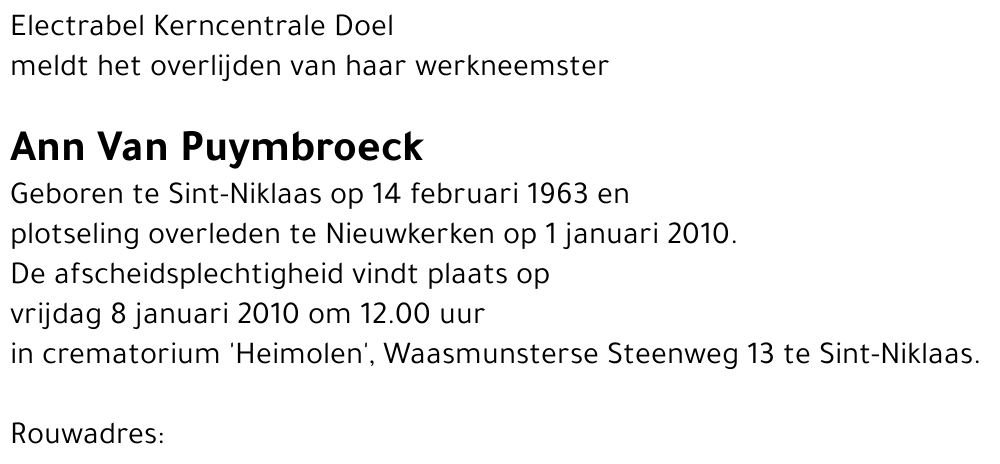 Ann Van Puymbroeck