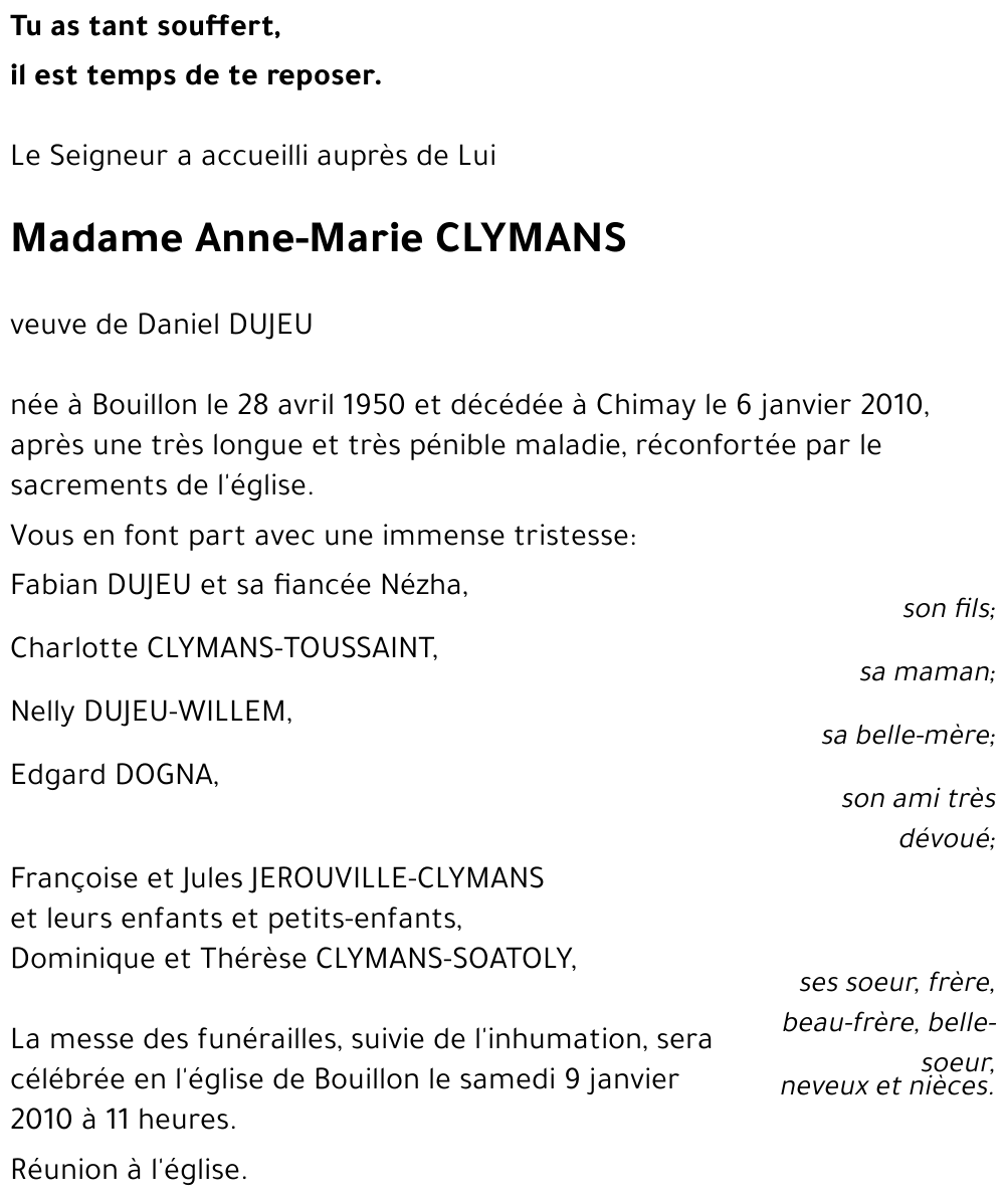 Anne-Marie CLYMANS