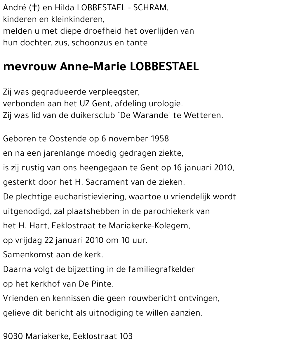 Anne-Marie LOBBESTAEL