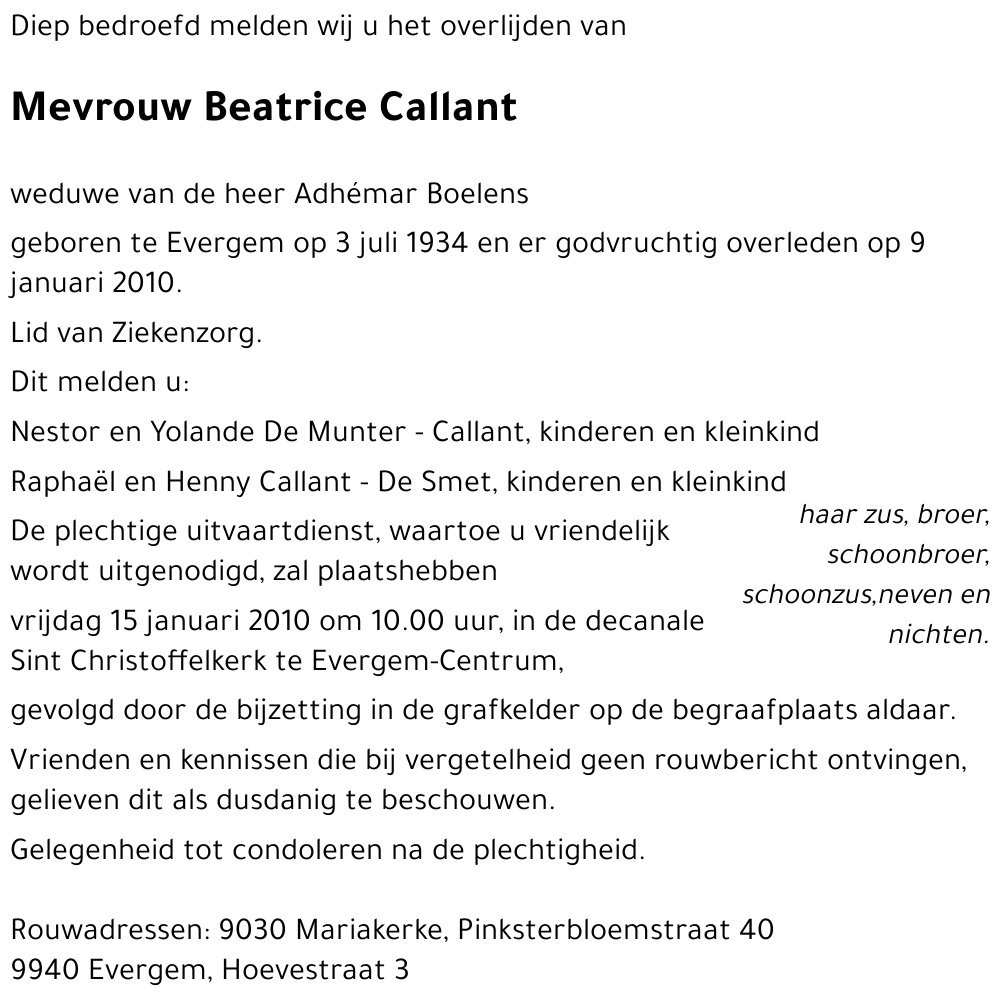 Beatrice Callant