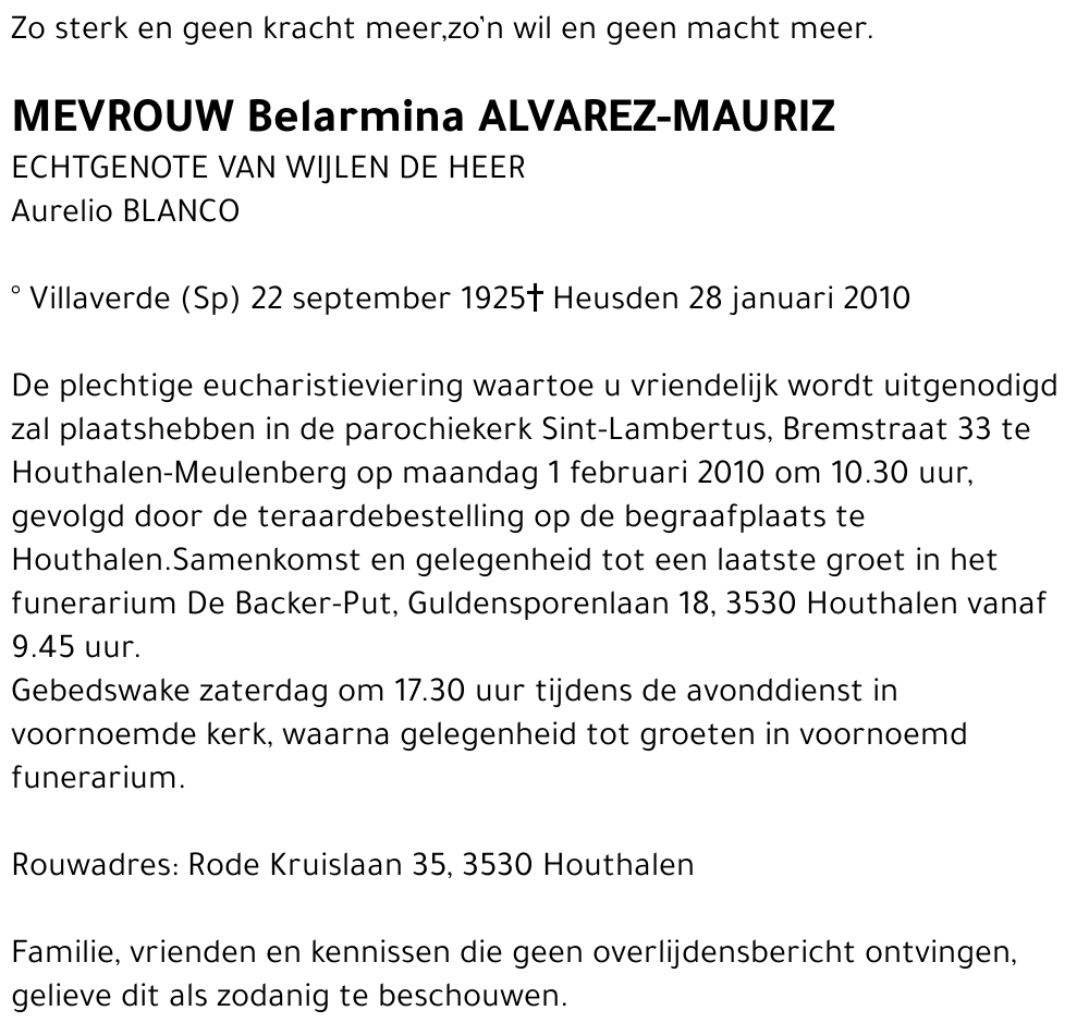 Belarmina ALVAREZ-MAURIZ