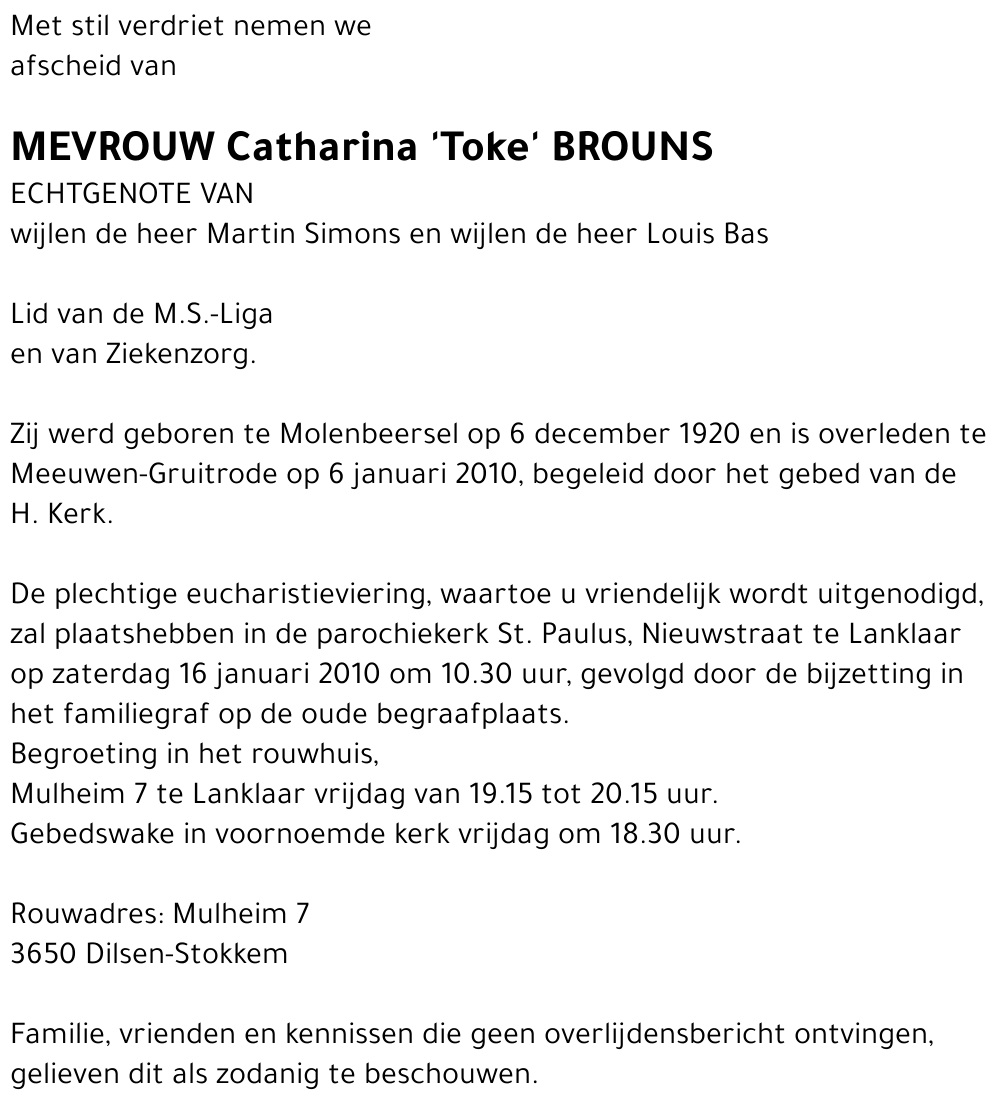 Catharina 'Toke' Brouns