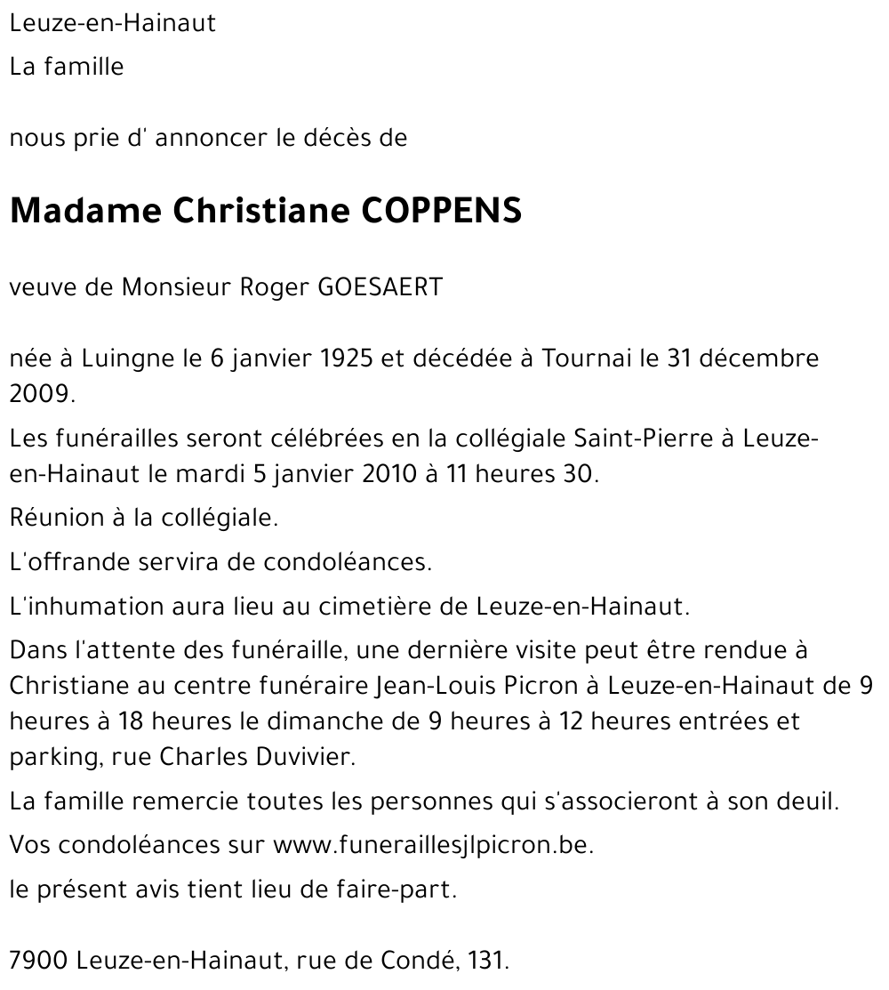 Christiane COPPENS