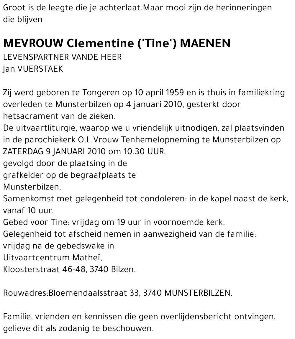 Clementine 'Tine' MAENEN