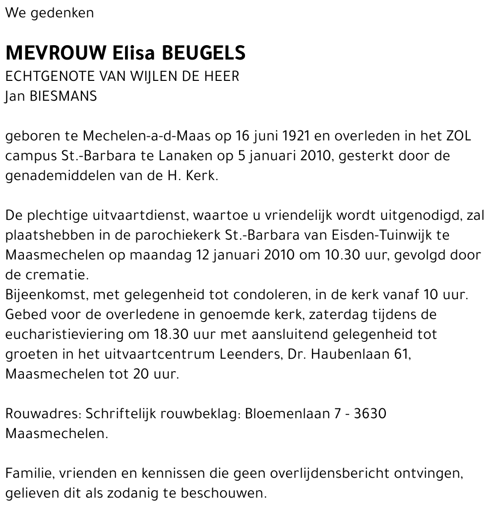 Elisabeth BEUGELS