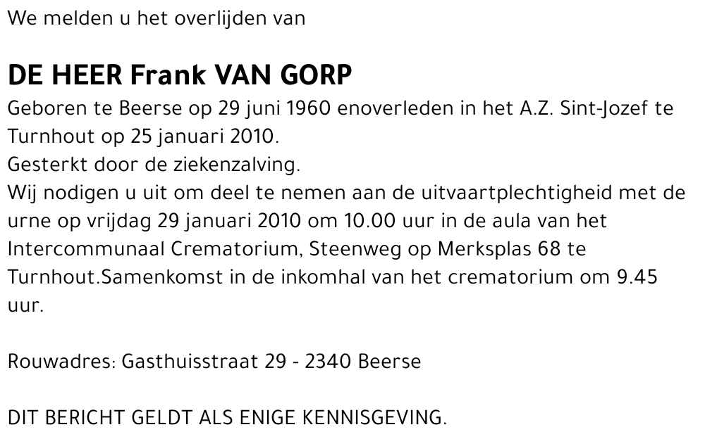 Frank Van Gorp