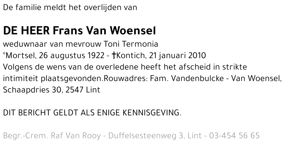 Frans Van Woensel