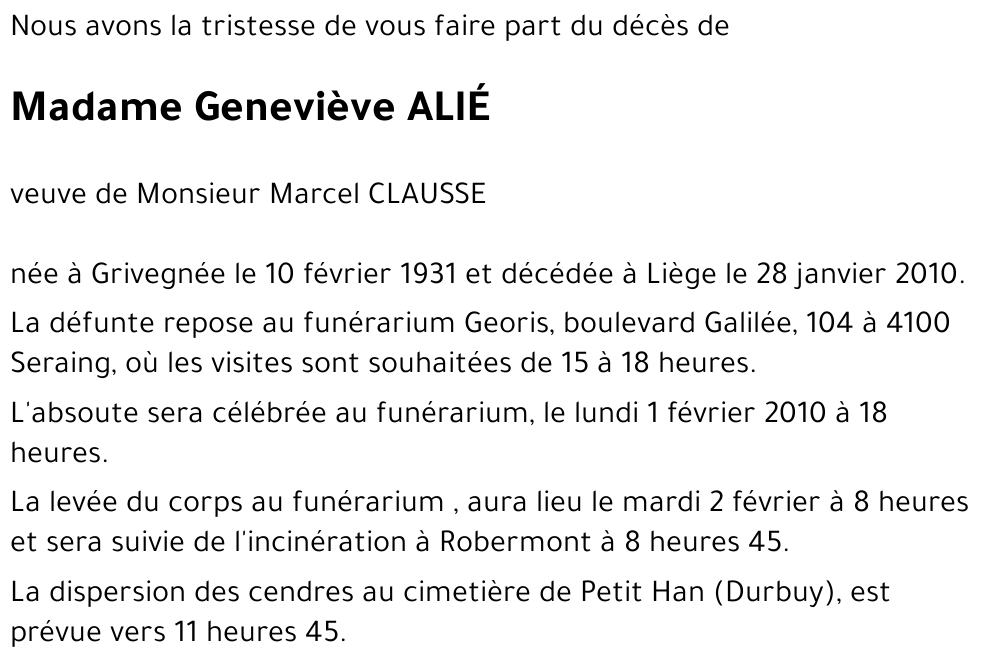 Geneviève ALIE