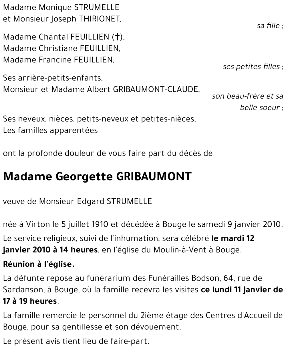 Georgette GRIBAUMONT