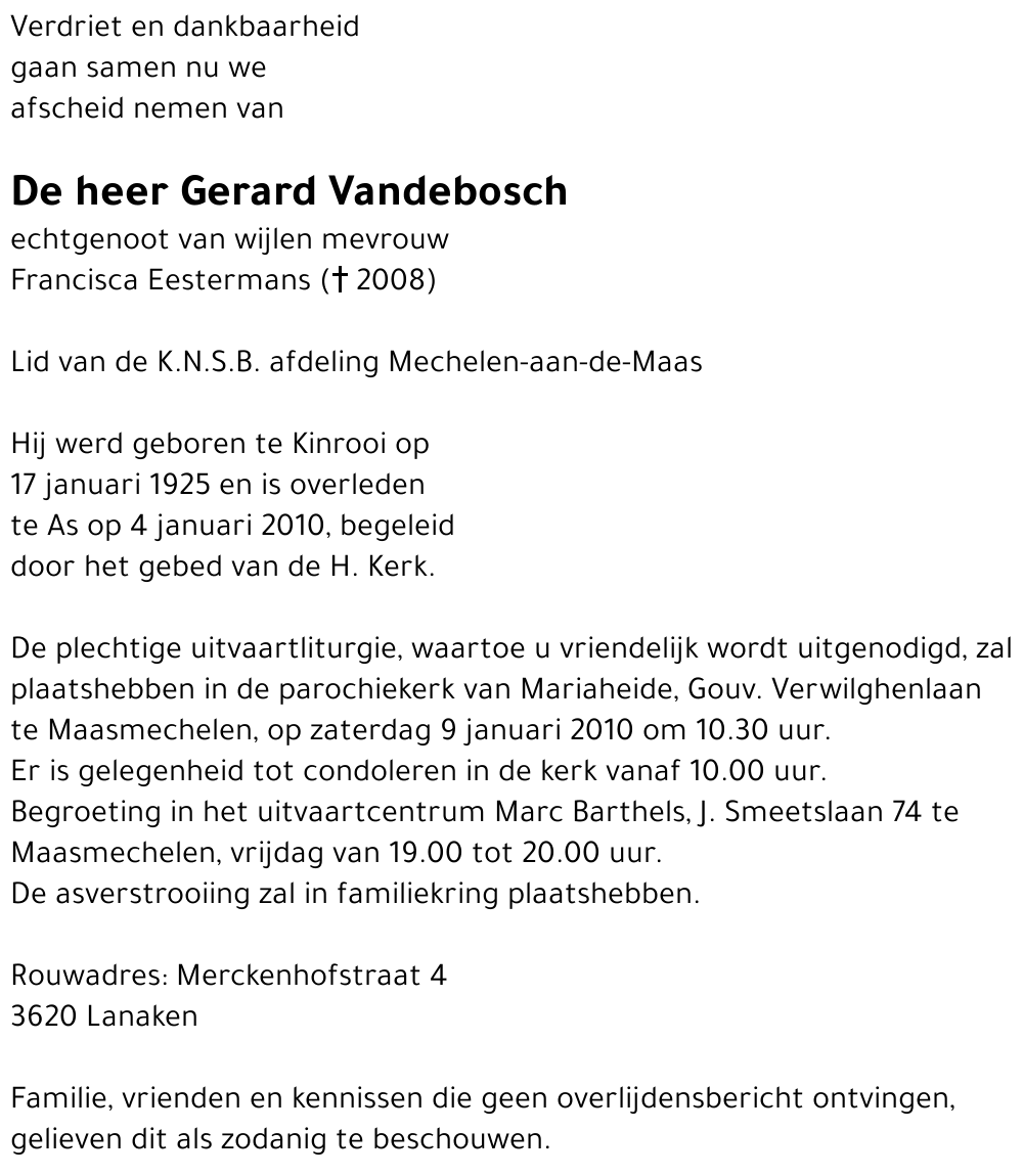 Gerard Vandebosch