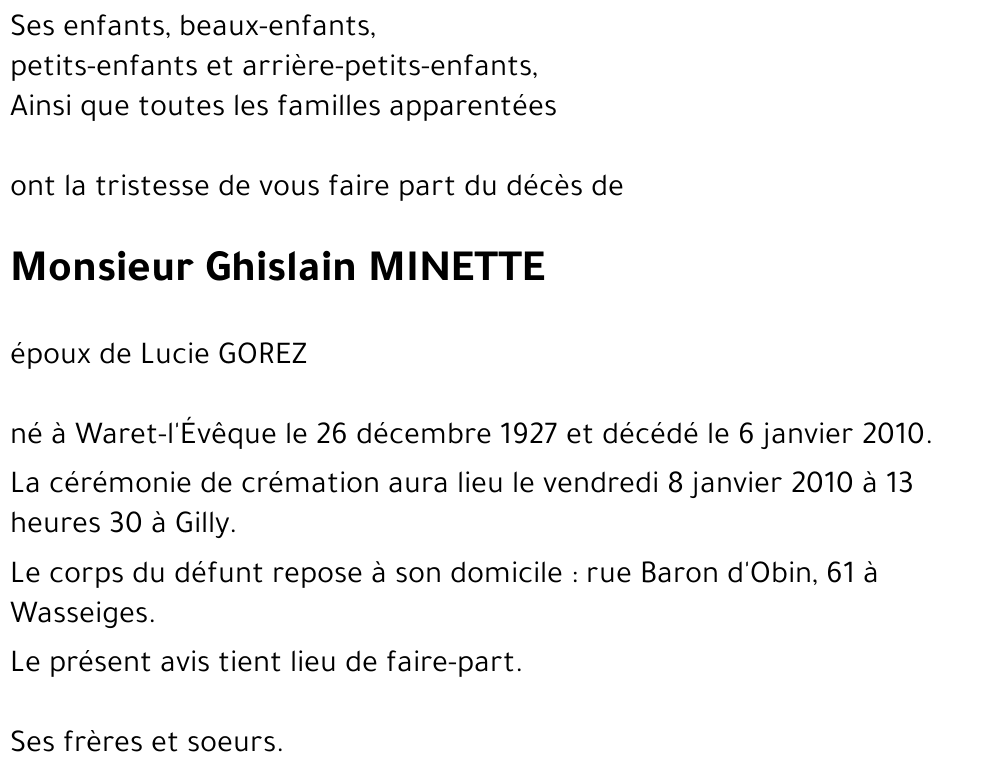 Ghislain MINETTE