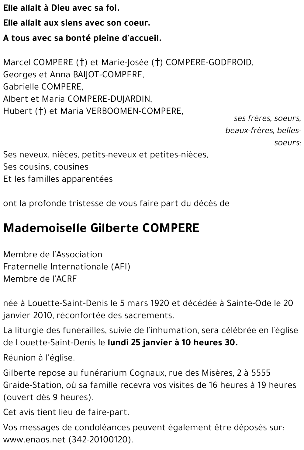 Gilberte COMPERE