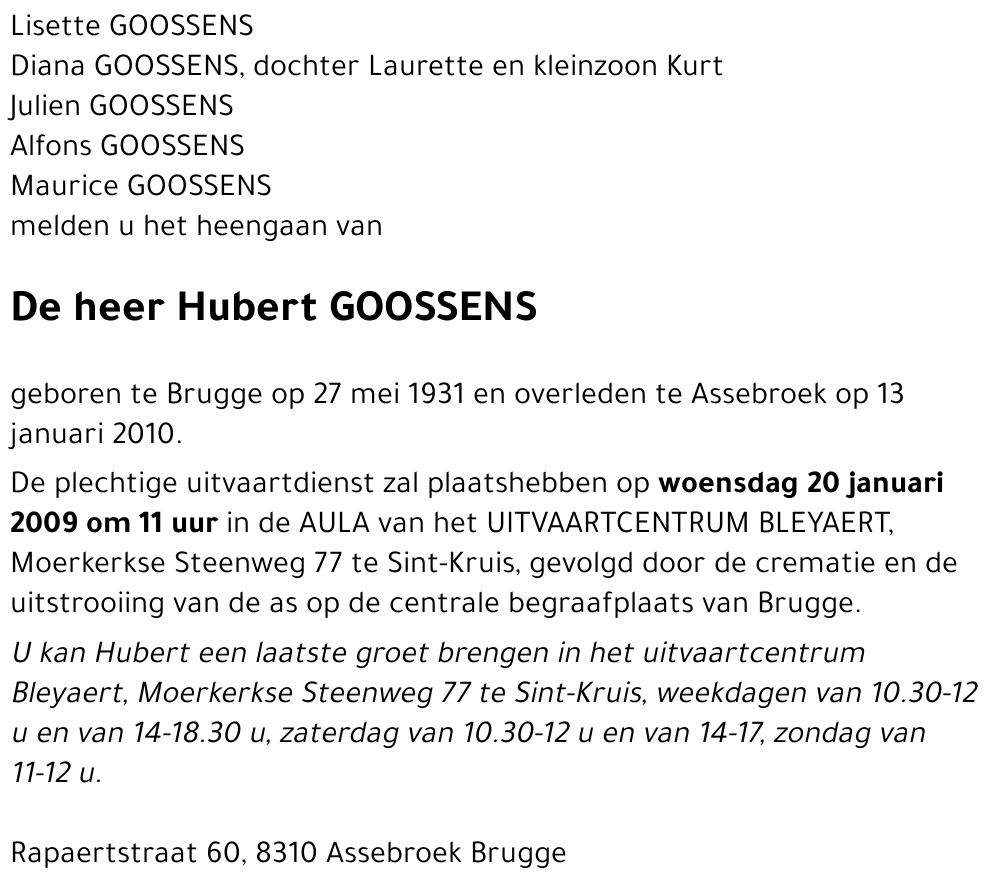 Hubert GOOSSENS