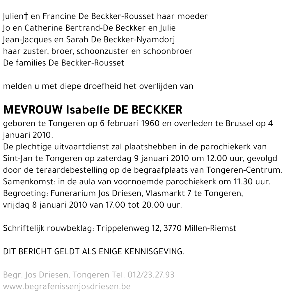 Isabelle De Beckker