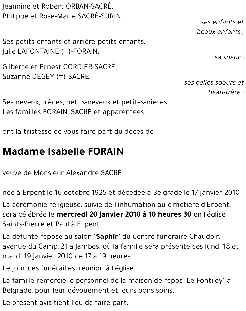 Isabelle FORAIN