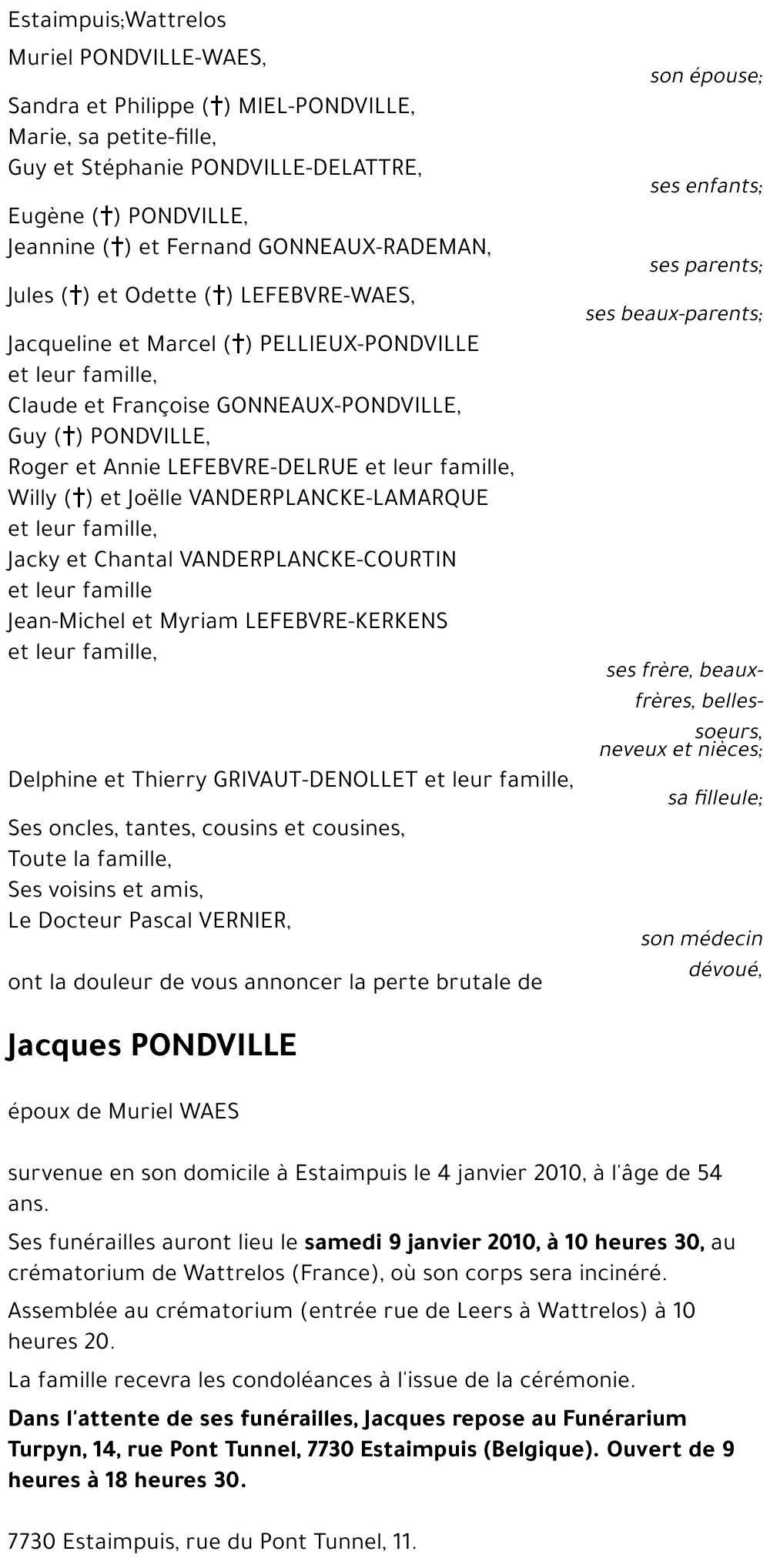 Jacques PONDVILLE